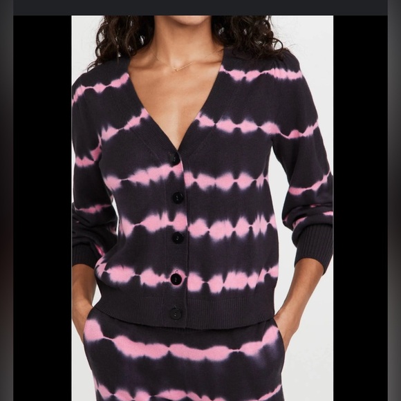 Generation Love Sweaters - Generation Love Coco Tie-Dye Cardigan Black/Pink - Size XS